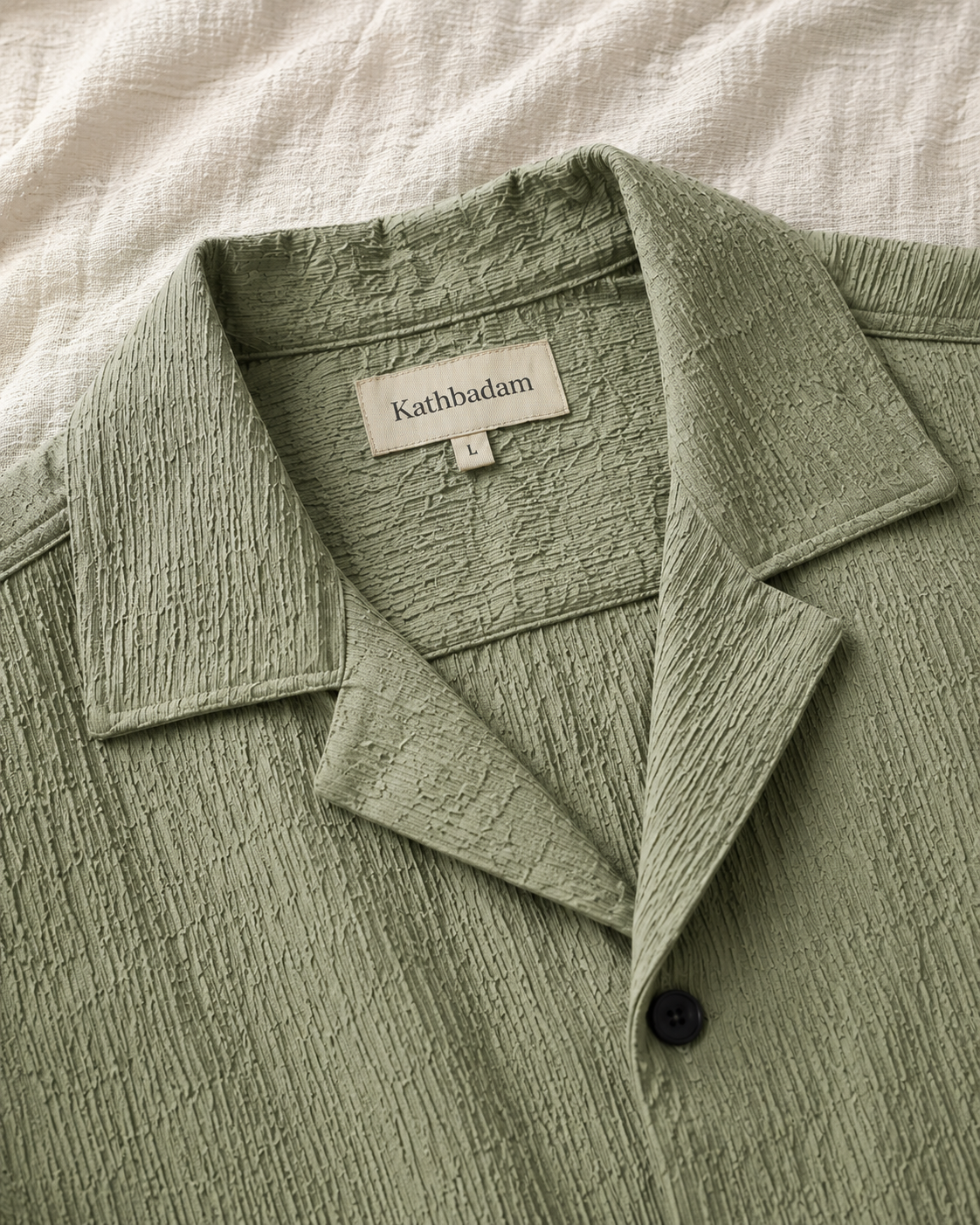 Men’s Sage Green Textured Short Sleeve Shirt