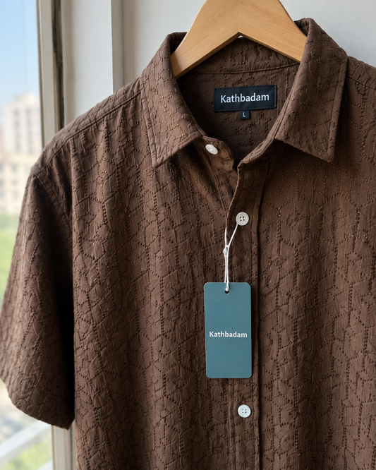 Men’s Textured Short Sleeve Casual Shirt