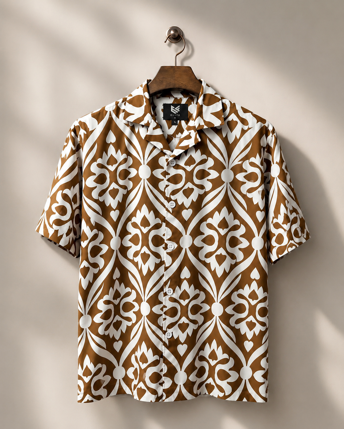 Men’s Premium Printed Cuban Collar Short Sleeve Shirt