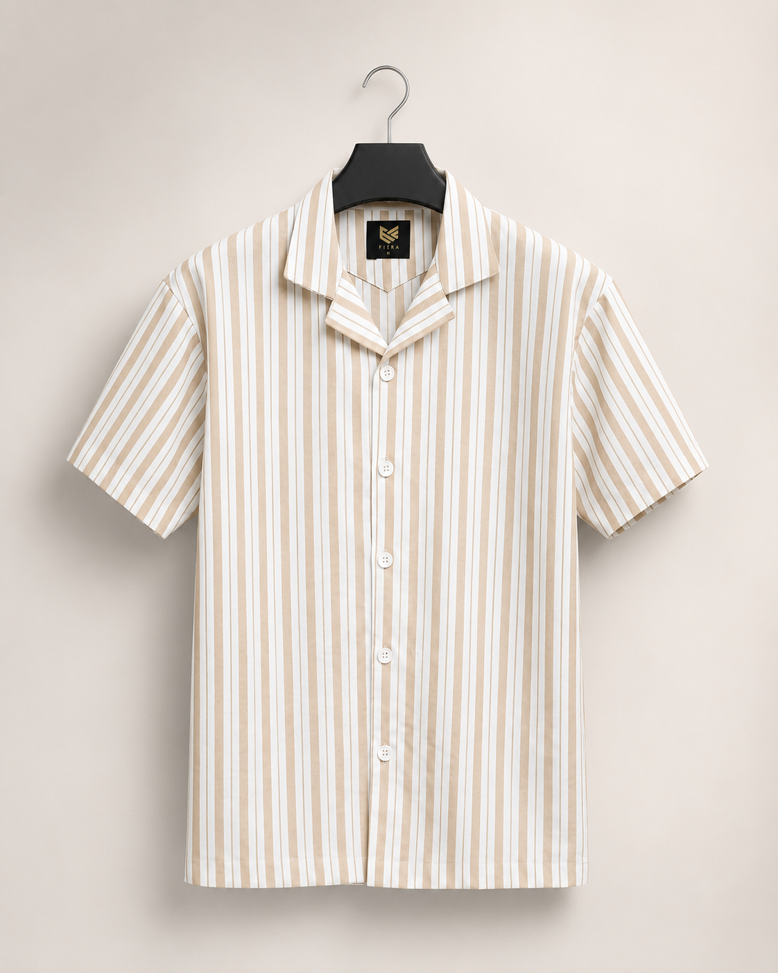 Men’s Premium Striped Cuban Collar Short Sleeve Shirt