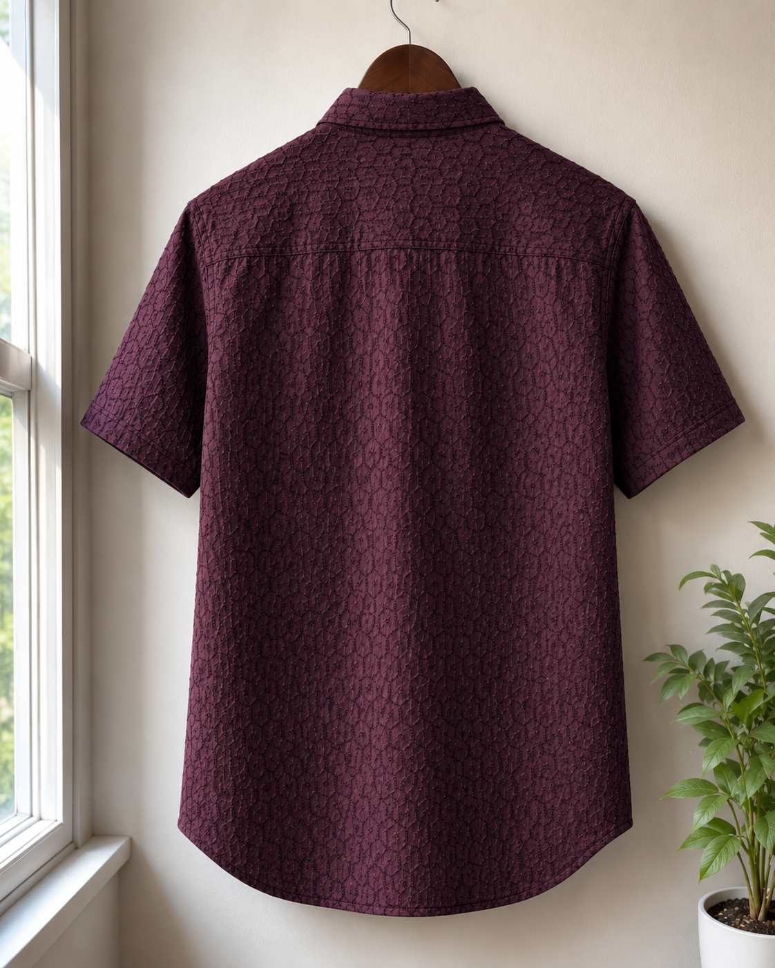 Men’s Textured Short Sleeve Casual Shirt