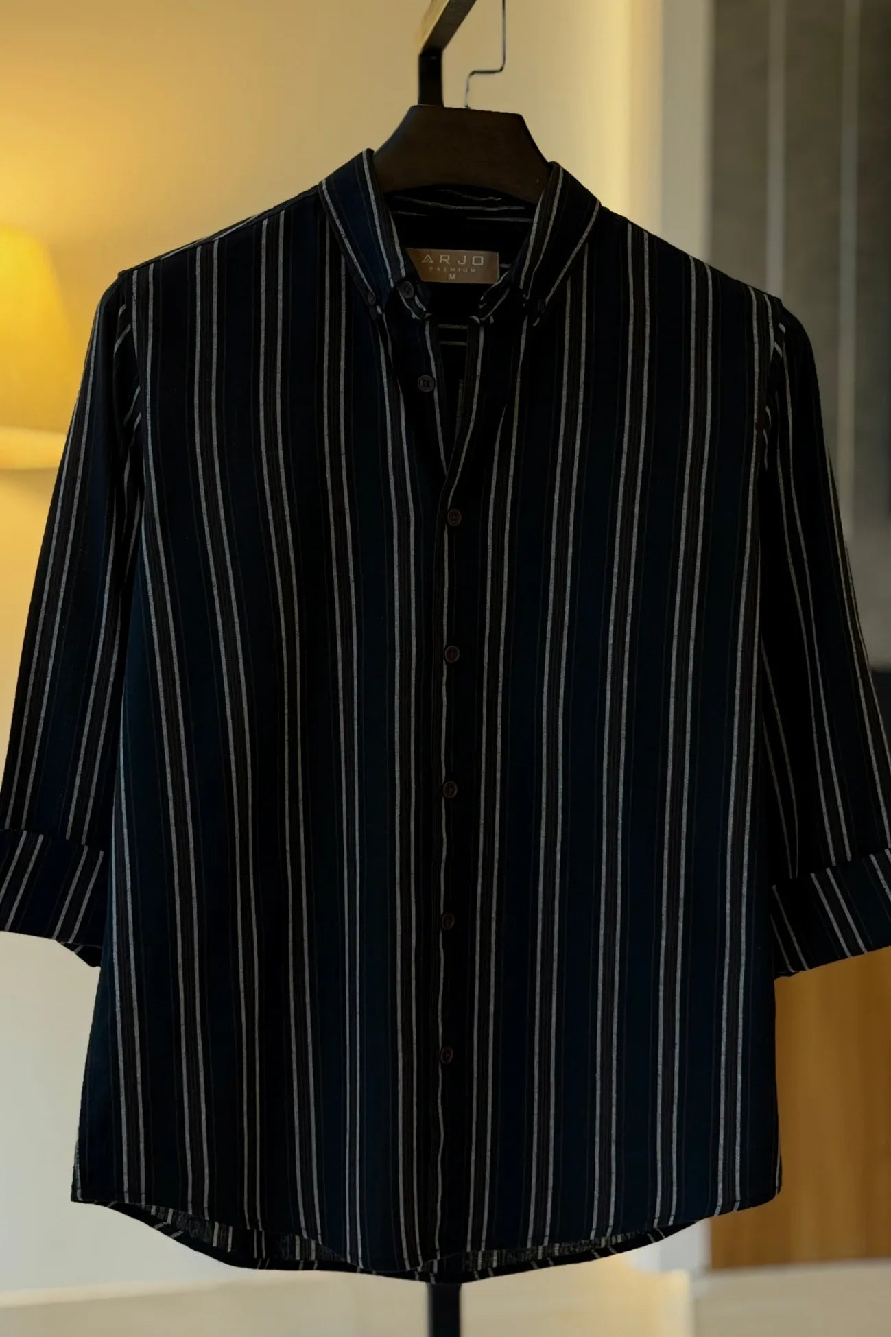 Black With White And Brown Stripes Shirt 0 Review