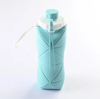 600ML Silicone Folding Water Bottle – Collapsible Leak-Proof Travel Bottle