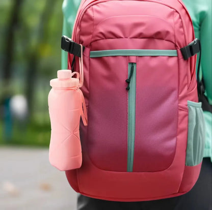 600ML Silicone Folding Water Bottle – Collapsible Leak-Proof Travel Bottle