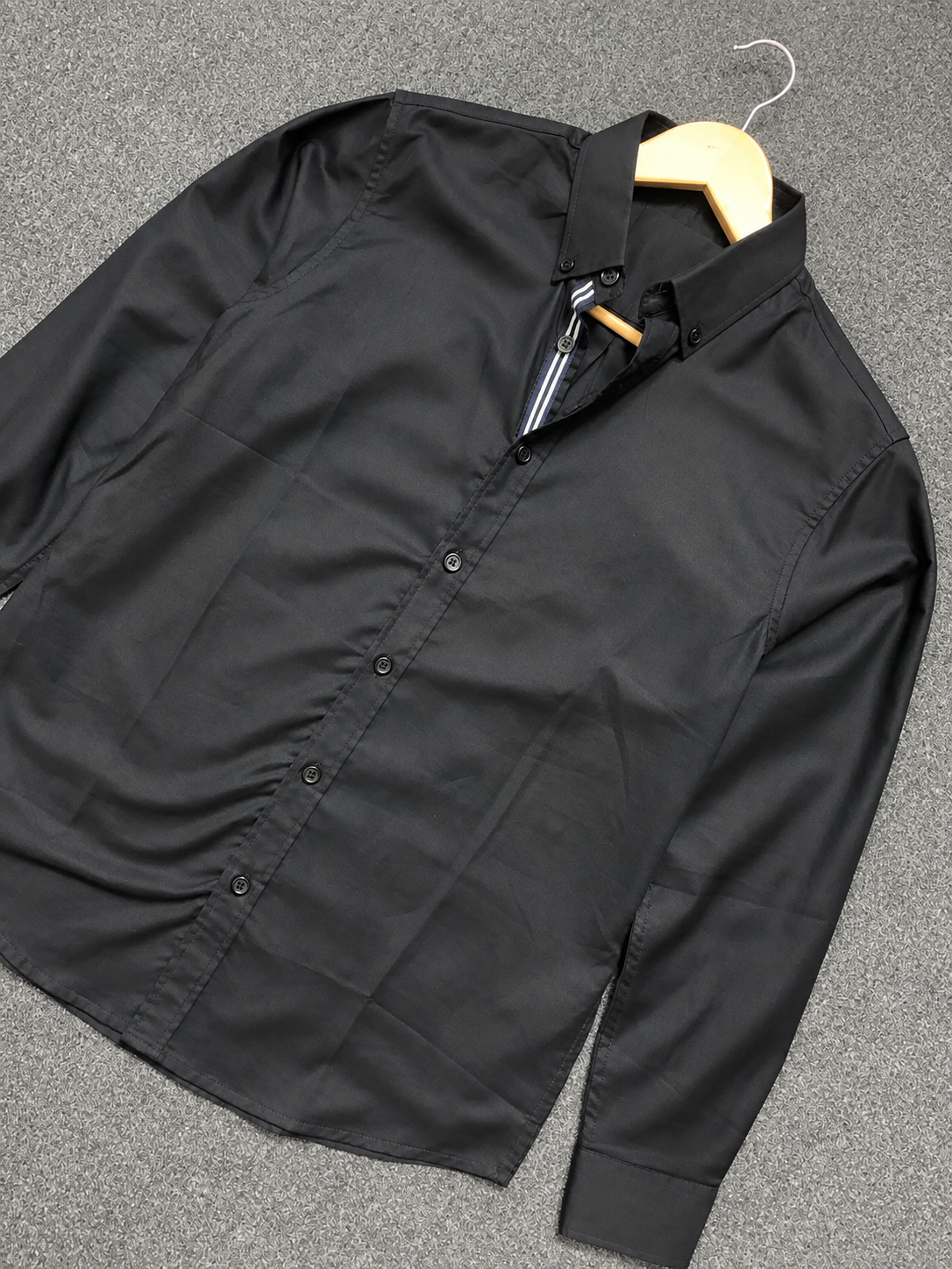 Premium Men’s Solid Full Sleeve Shirt – Black & White