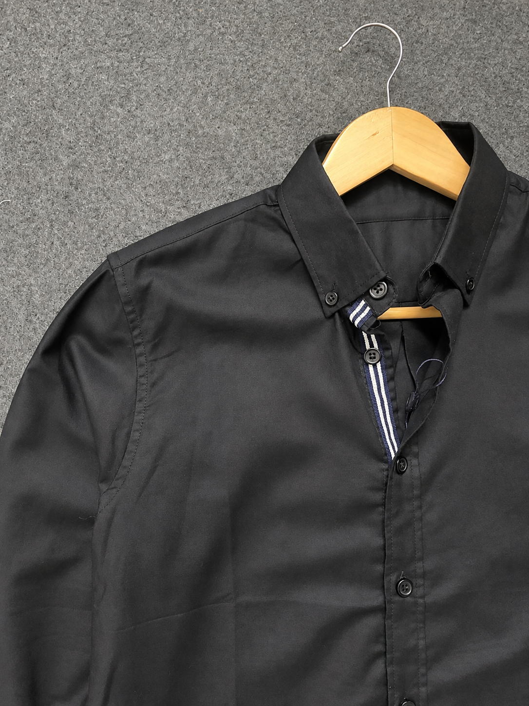 Premium Men’s Solid Full Sleeve Shirt – Black & White