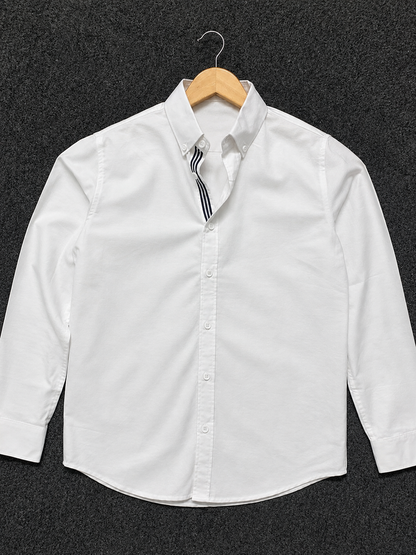 Premium Men’s Solid Full Sleeve Shirt – Black & White