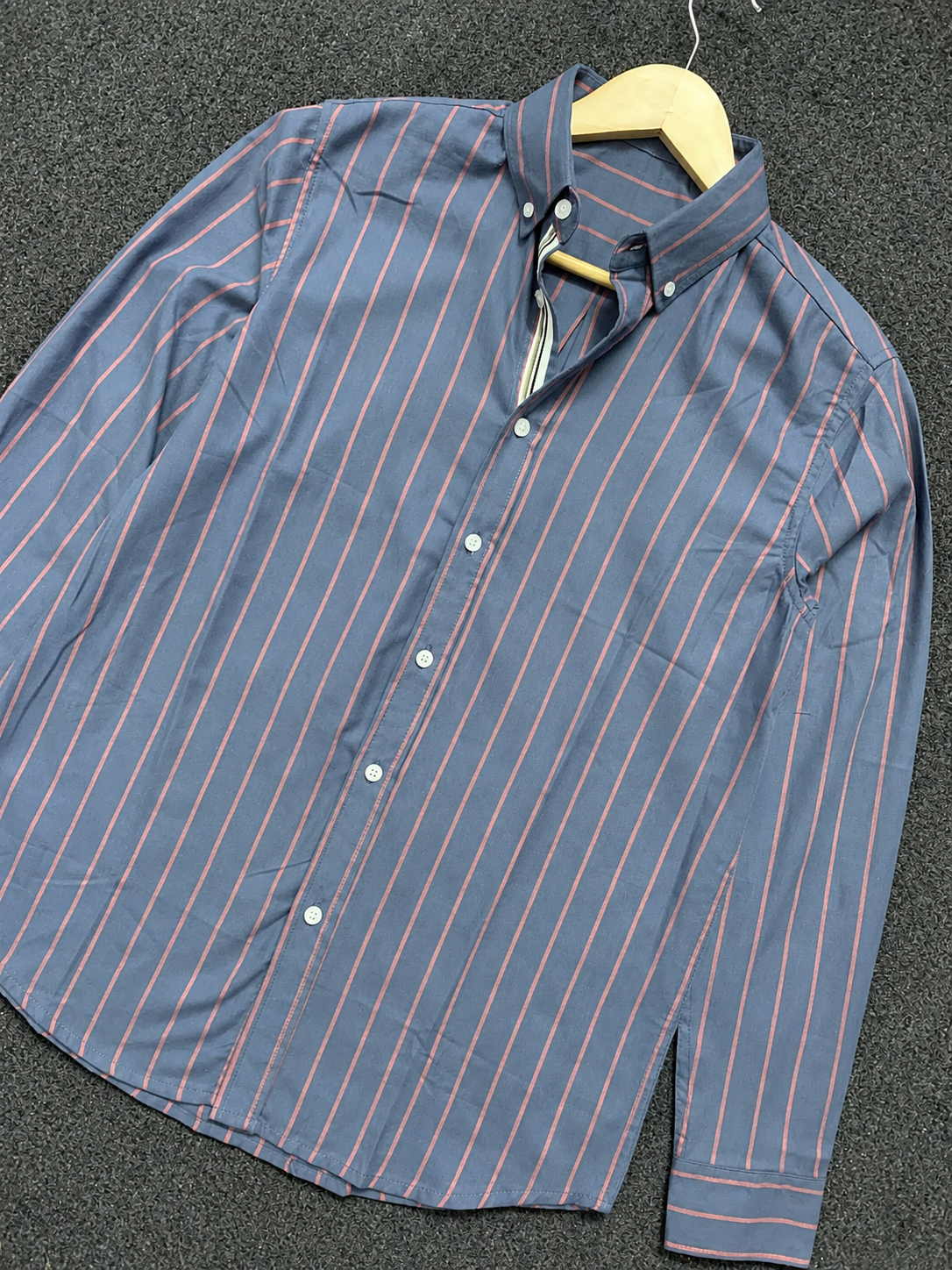 Steel Blue Striped Full Sleeve Shirt – Smart Casual