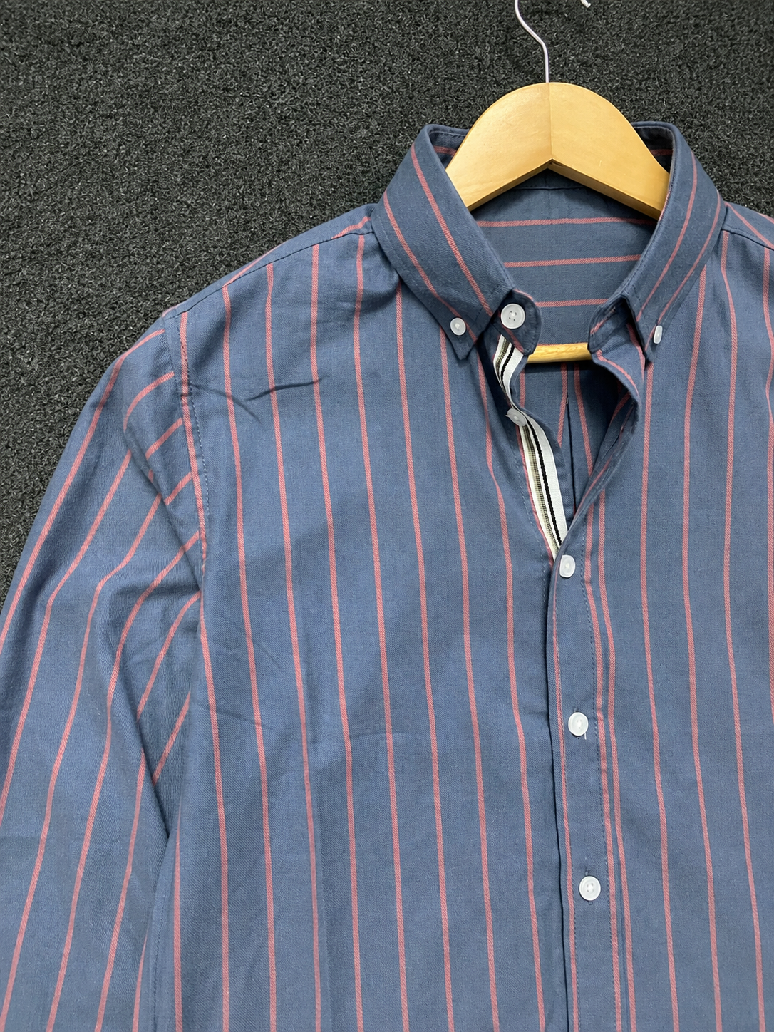 Steel Blue Striped Full Sleeve Shirt – Smart Casual