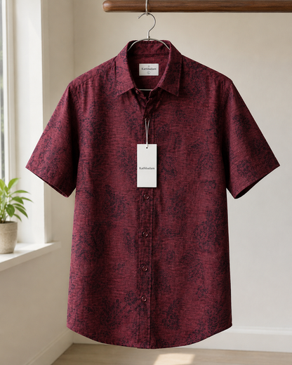 Men’s Premium Floral Printed Short Sleeve Casual Shirt