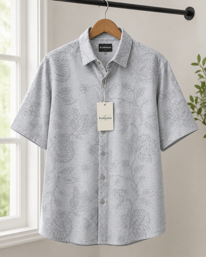 Men’s Premium Floral Printed Short Sleeve Casual Shirt