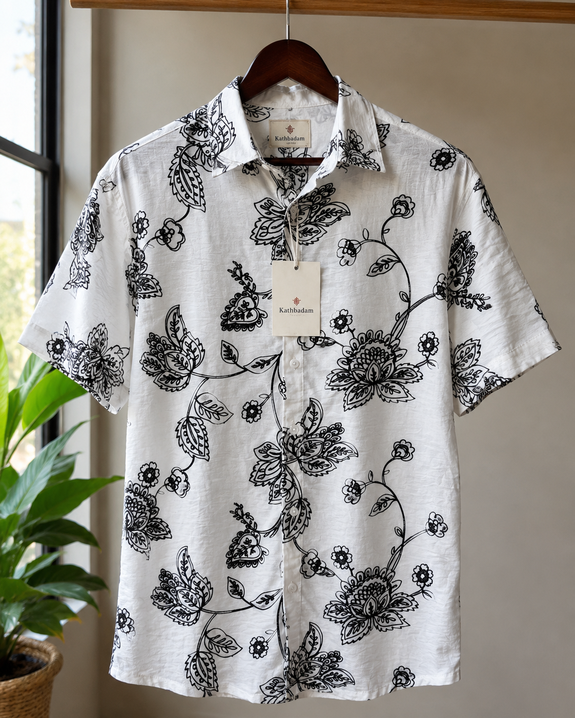 Men’s Premium Floral Printed Short Sleeve Casual Shirt