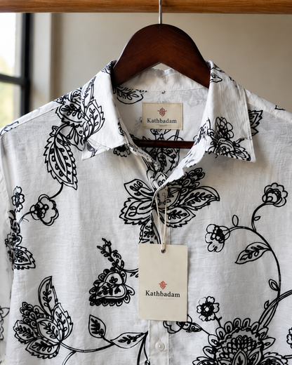 Men’s Premium Floral Printed Short Sleeve Casual Shirt