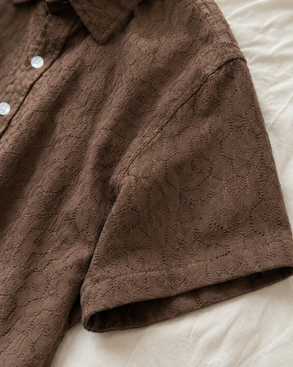 Men’s Textured Short Sleeve Casual Shirt