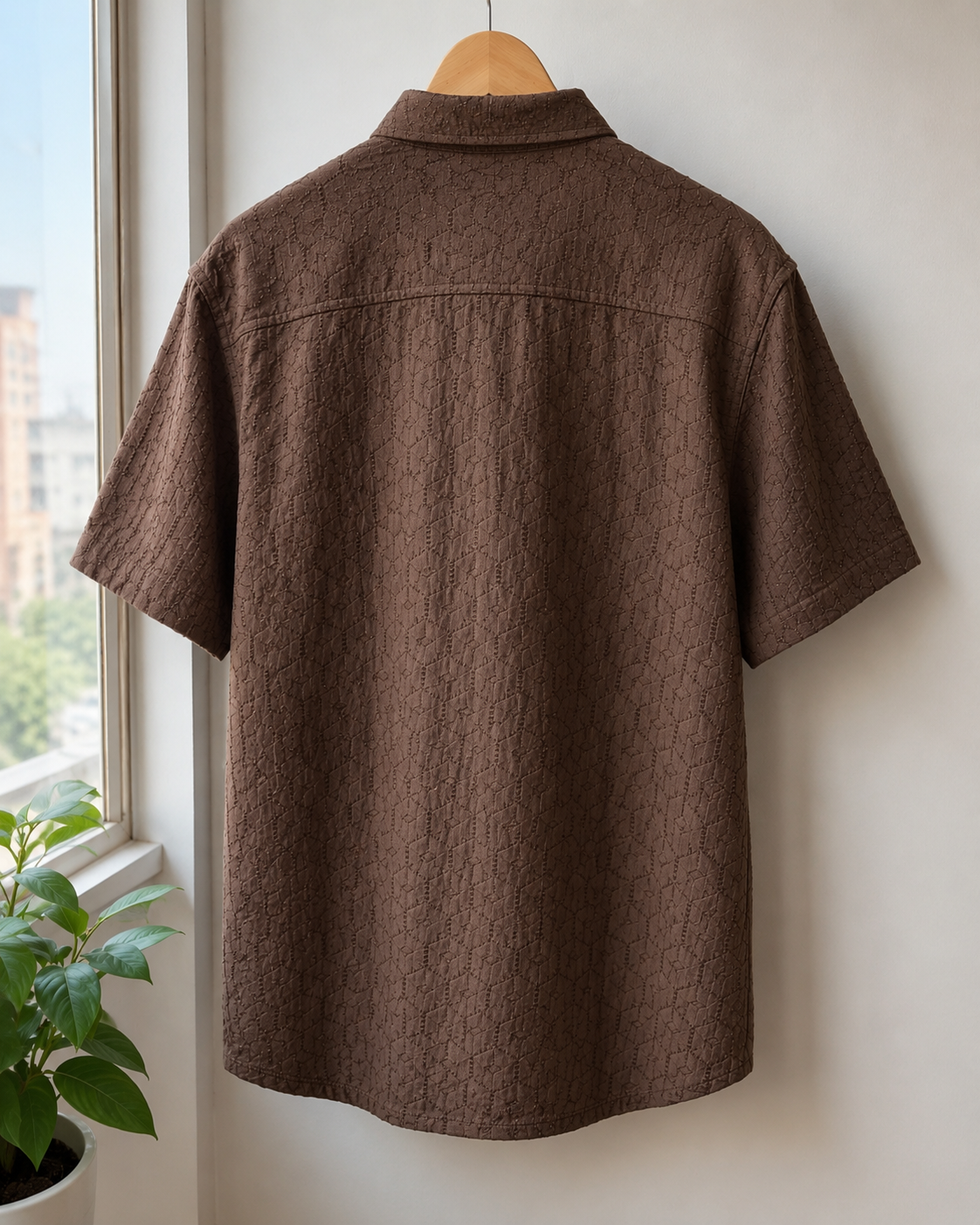 Men’s Textured Short Sleeve Casual Shirt