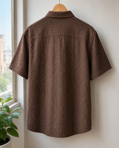 Men’s Textured Short Sleeve Casual Shirt