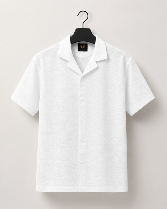 Men’s Premium Striped Cuban Collar Short Sleeve Shirt