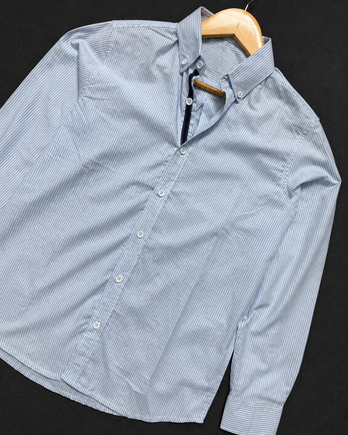 Men’s Sky Blue Striped Full Sleeve Shirt