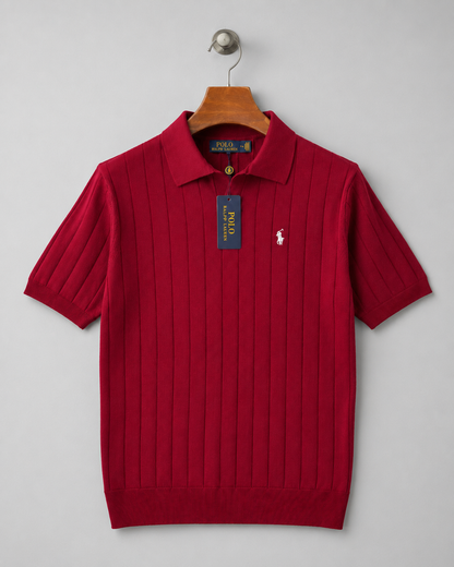 Premium Men’s Ribbed Knit Polo Shirt