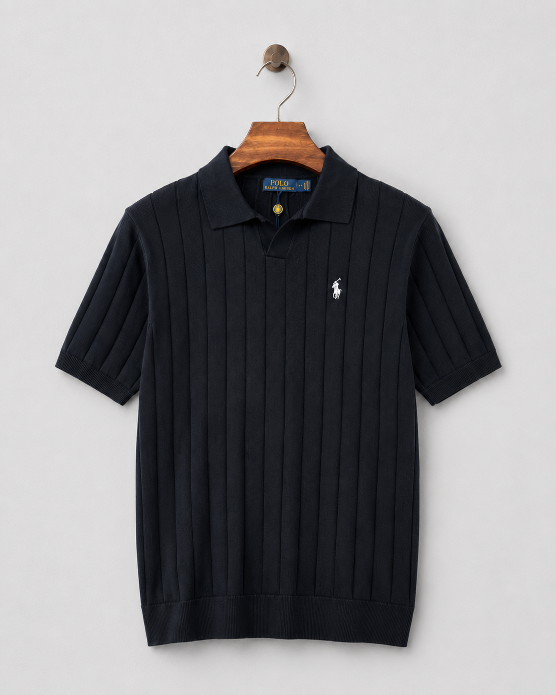 Premium Men’s Ribbed Knit Polo Shirt