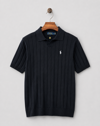 Premium Men’s Ribbed Knit Polo Shirt
