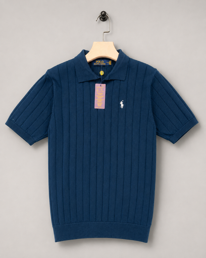 Premium Men’s Ribbed Knit Polo Shirt