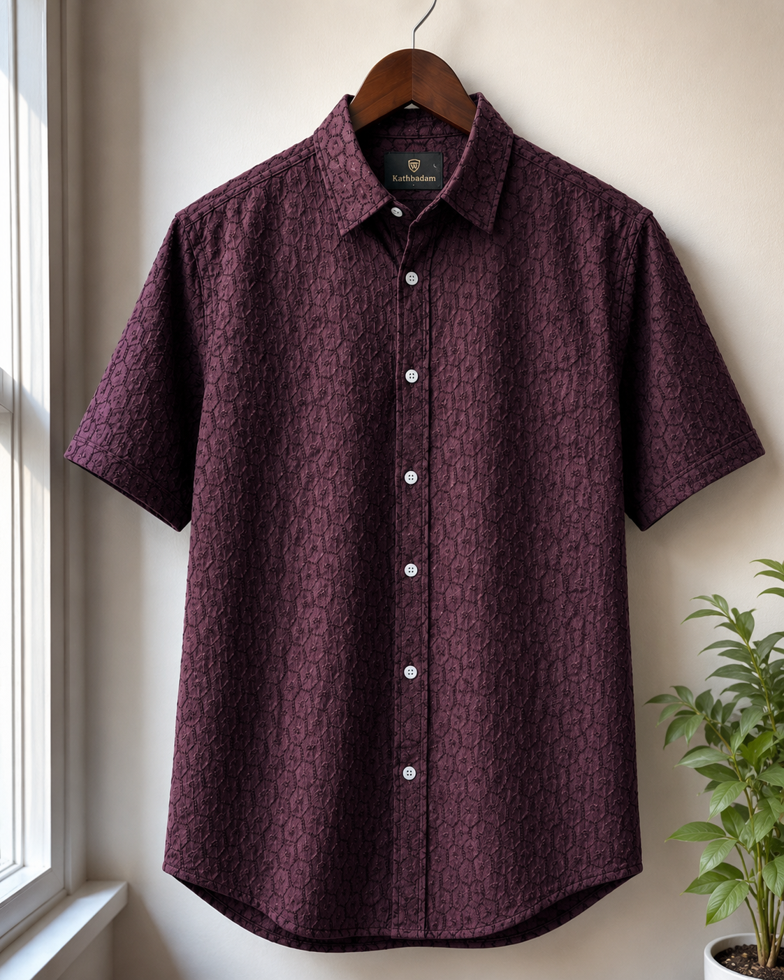 Men’s Textured Short Sleeve Casual Shirt