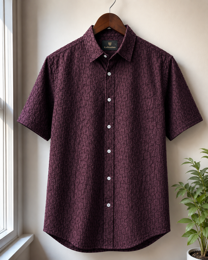 Men’s Textured Short Sleeve Casual Shirt