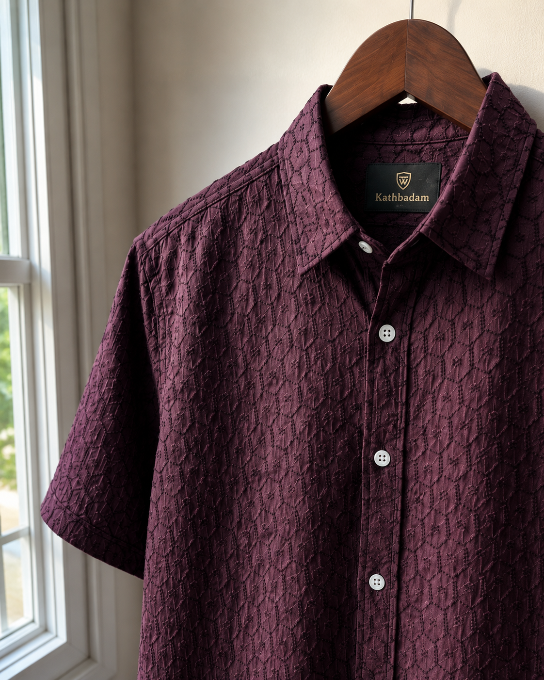 Men’s Textured Short Sleeve Casual Shirt