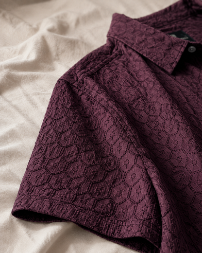 Men’s Textured Short Sleeve Casual Shirt