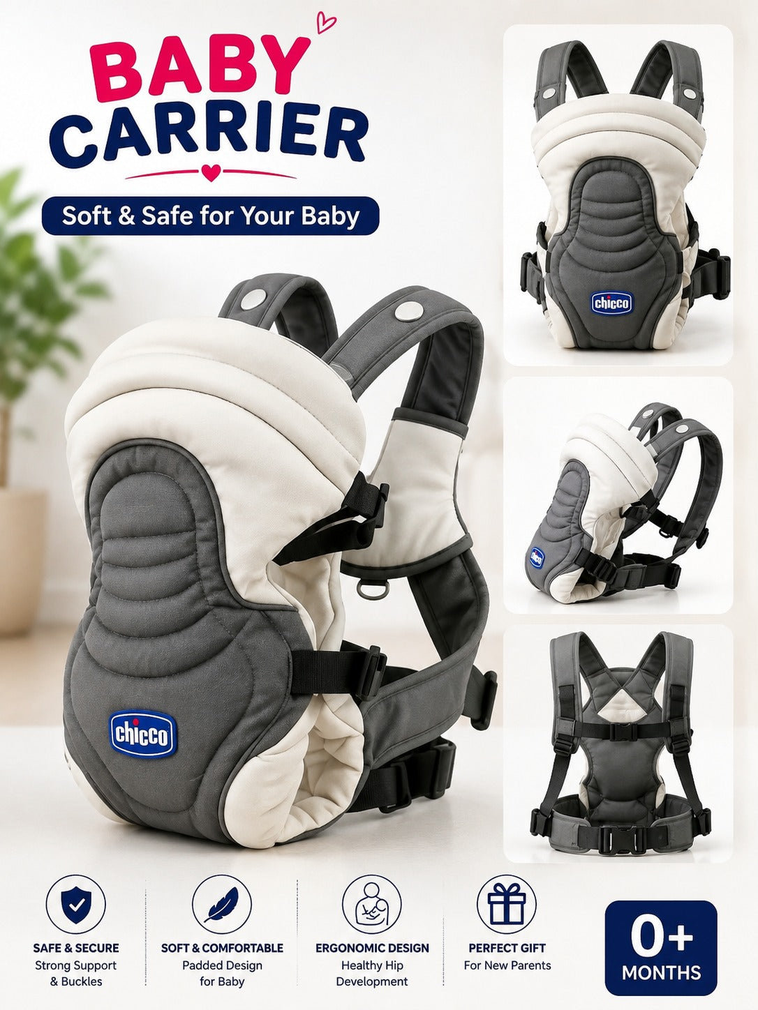 Baby Carrier Soft & Safe Baby Carrying Bag