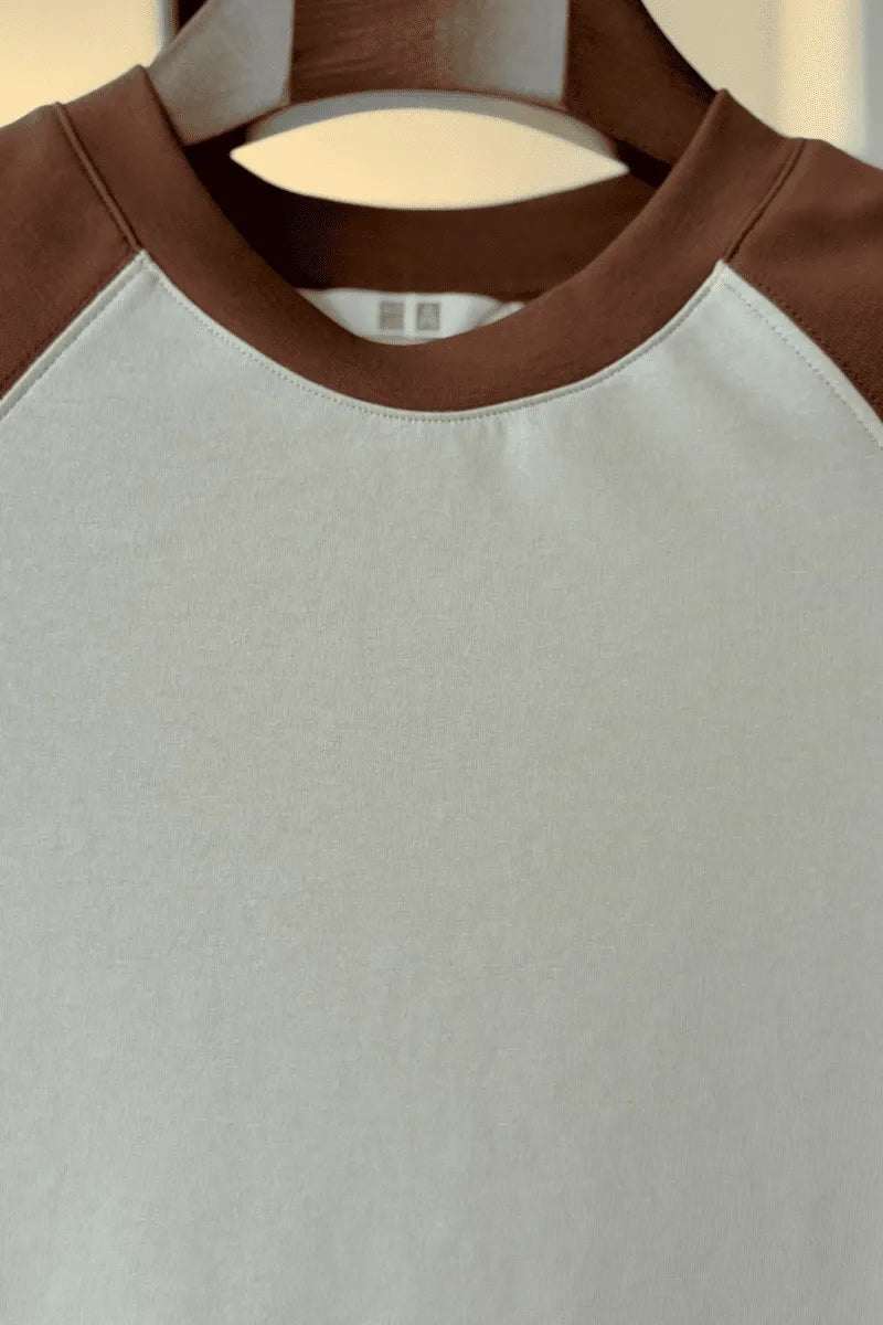 Ivory With Maroon Short Sleeve T-Shirt