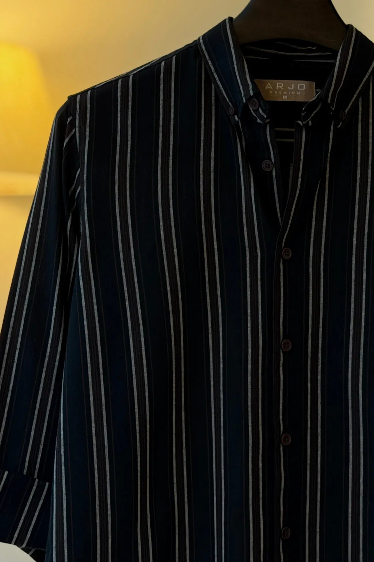 Black With White And Brown Stripes Shirt 0 Review