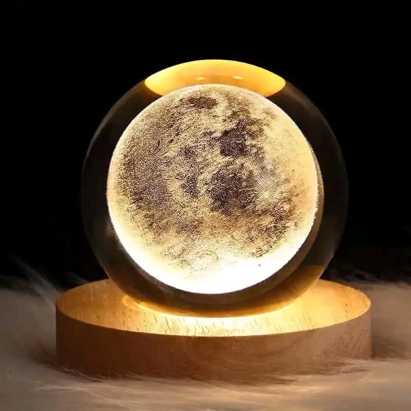 3D Moon Crystal Ball LED Night Lamp